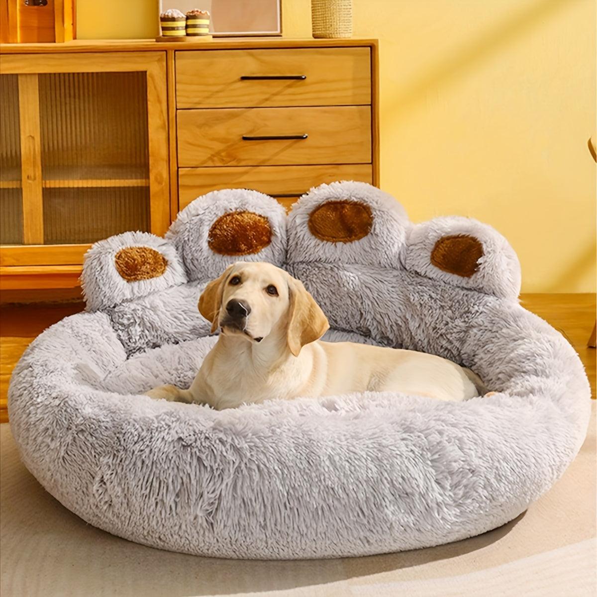 Soft Long Plush Cat Kennel Dog Kennel Winter Warm Pet Bed - Bedrott - Bedrott